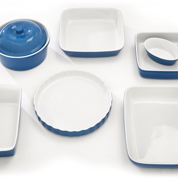 Blue Ceramic Dishes Overhead
